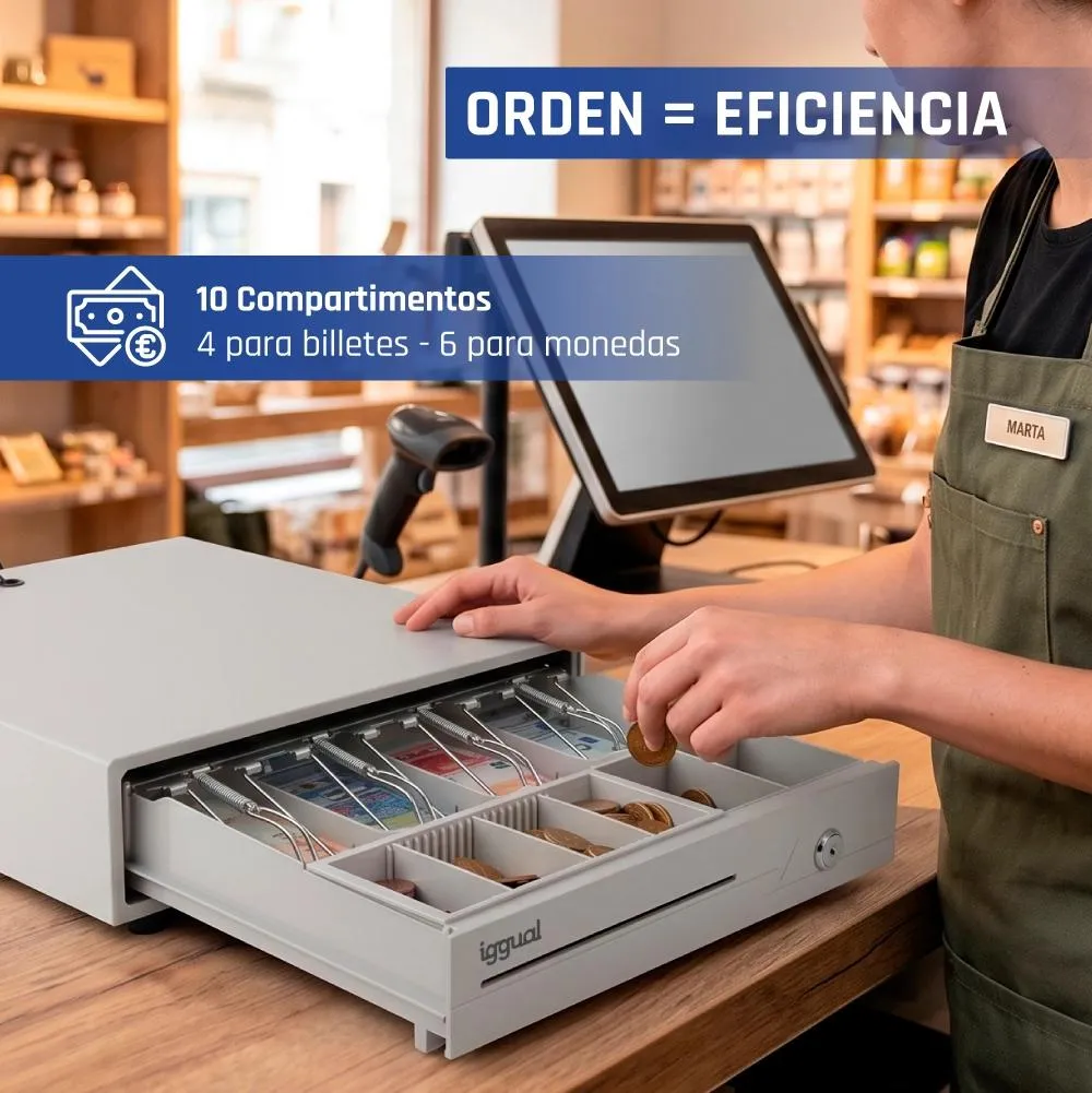 iggual Cajón portamonedas IRON-10W 38cm 4+6 branco - Imagem de Detalhe 33