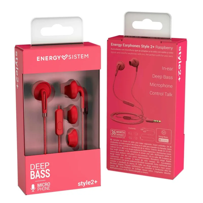 Energy Sistem Aur+Mic In ear Estilo 2+ Framboesa - Imagem de Detalhe 15