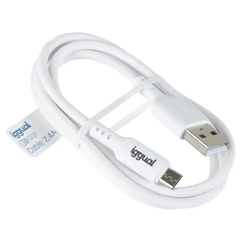 iggual cabo USB-A/micro-USB 100 cm branco - Imagem de Detalhe 13