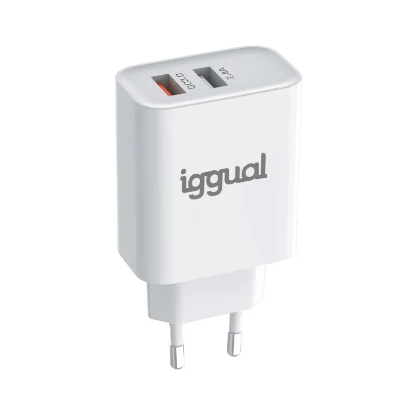 iggual Carregador duplo 2xUSB carga rápida QC3.0 30W - Imagem de Detalhe 22