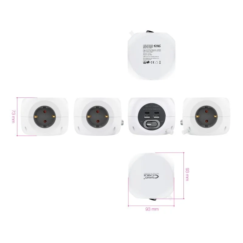 Nanocable Base de tomadas com 4 USB Branco - Imagem de Detalhe 12