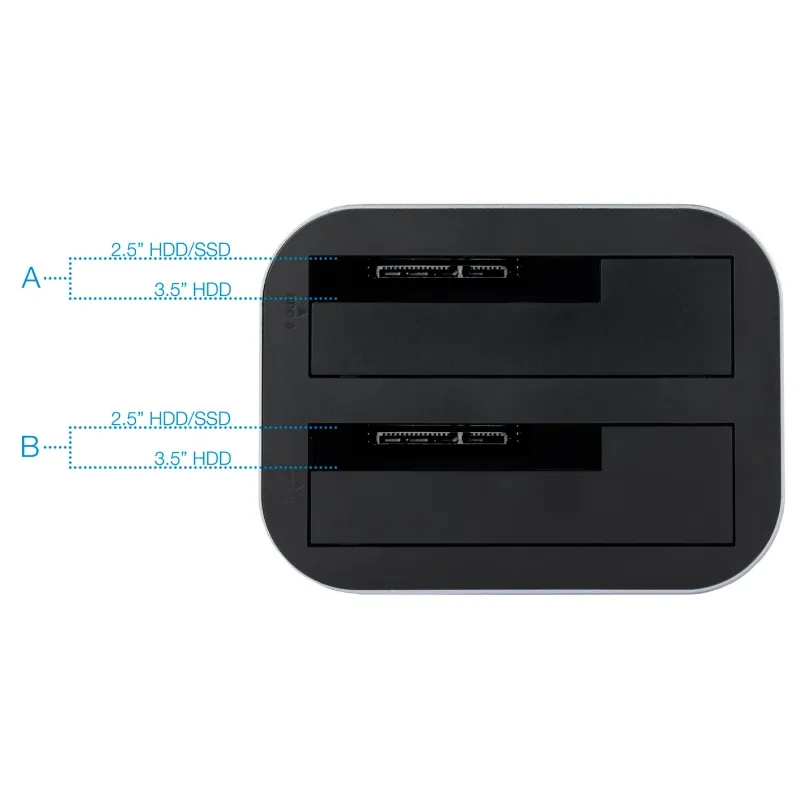 Tooq TQDS-805G Estação de Docagem Dupla Baía HDD Cinza - Imagem de Detalhe 16