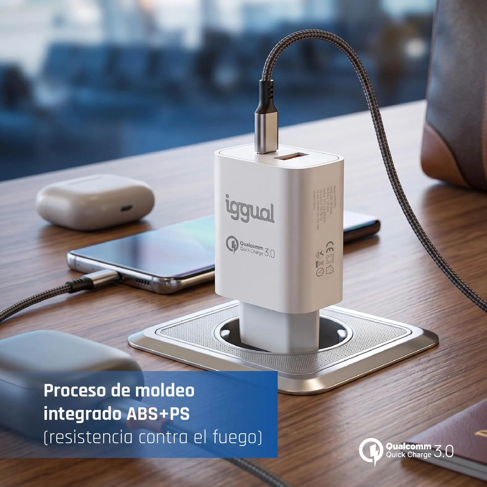 iggual Carregador duplo USB QC3.0 + tipo C PD 20W - Imagem de Detalhe 33