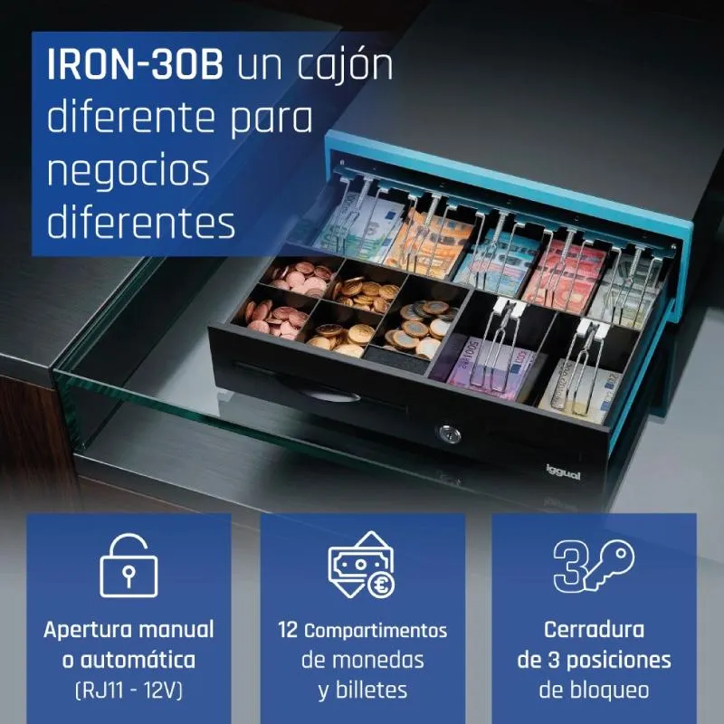iggual Cajón Portamonedas IRON-30B 42cm 5+7/7+5 - Imagem de Detalhe 36