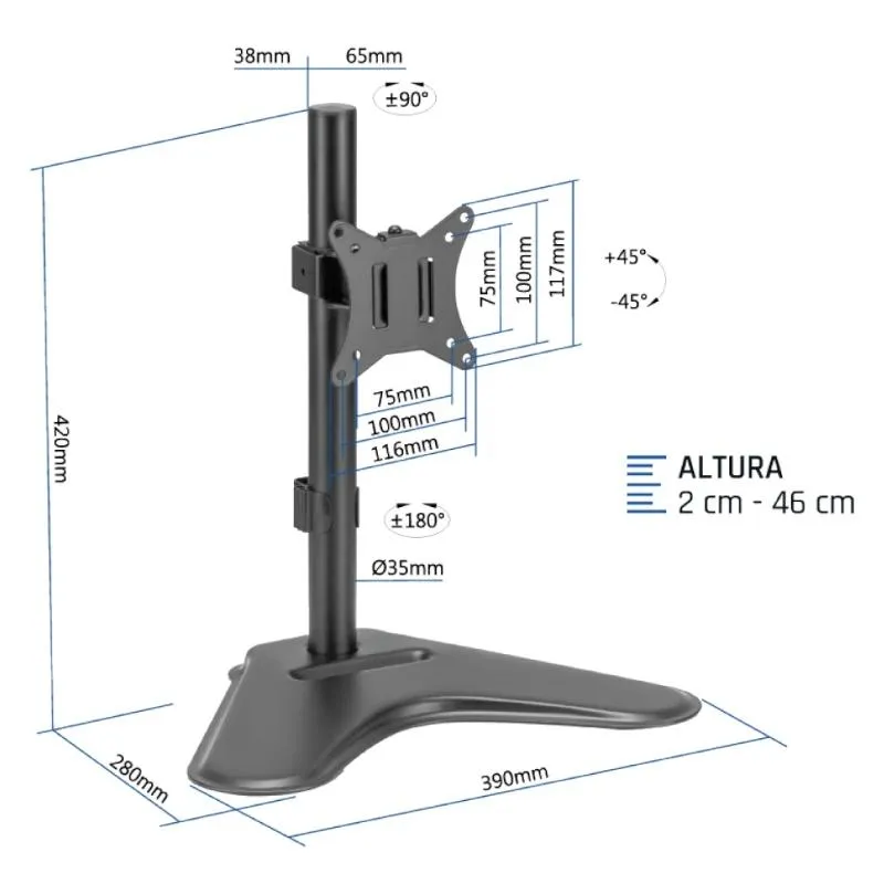 iggual SSM01 Suporte de mesa 1 monitor 13"-32" - Imagem de Detalhe 19