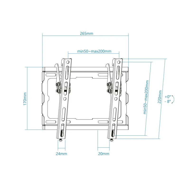 Tooq Suporte de parede LP1044T-B inclui ecrãs 23-43" - Imagem de Detalhe 11