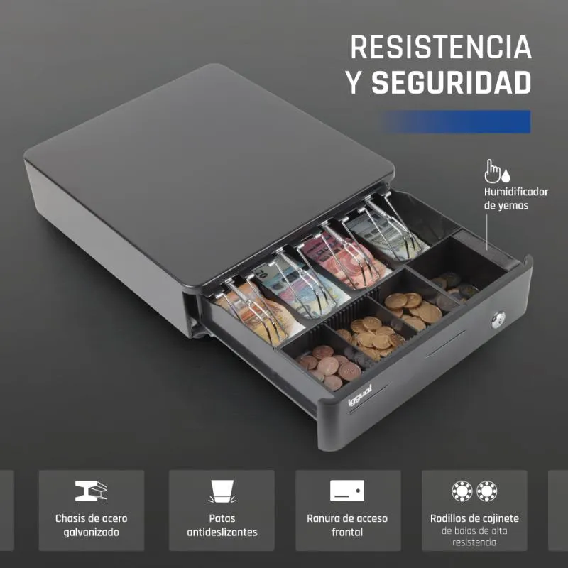 iggual Cajón Portamonedas IRON-10R 38cm 4+5 preto - Imagem de Detalhe 51