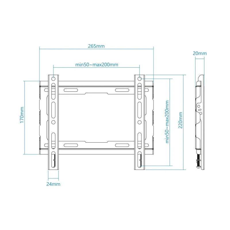 Tooq Suporte de parede LP1043F-B para ecrãs 23"-43" - Imagem de Detalhe 17