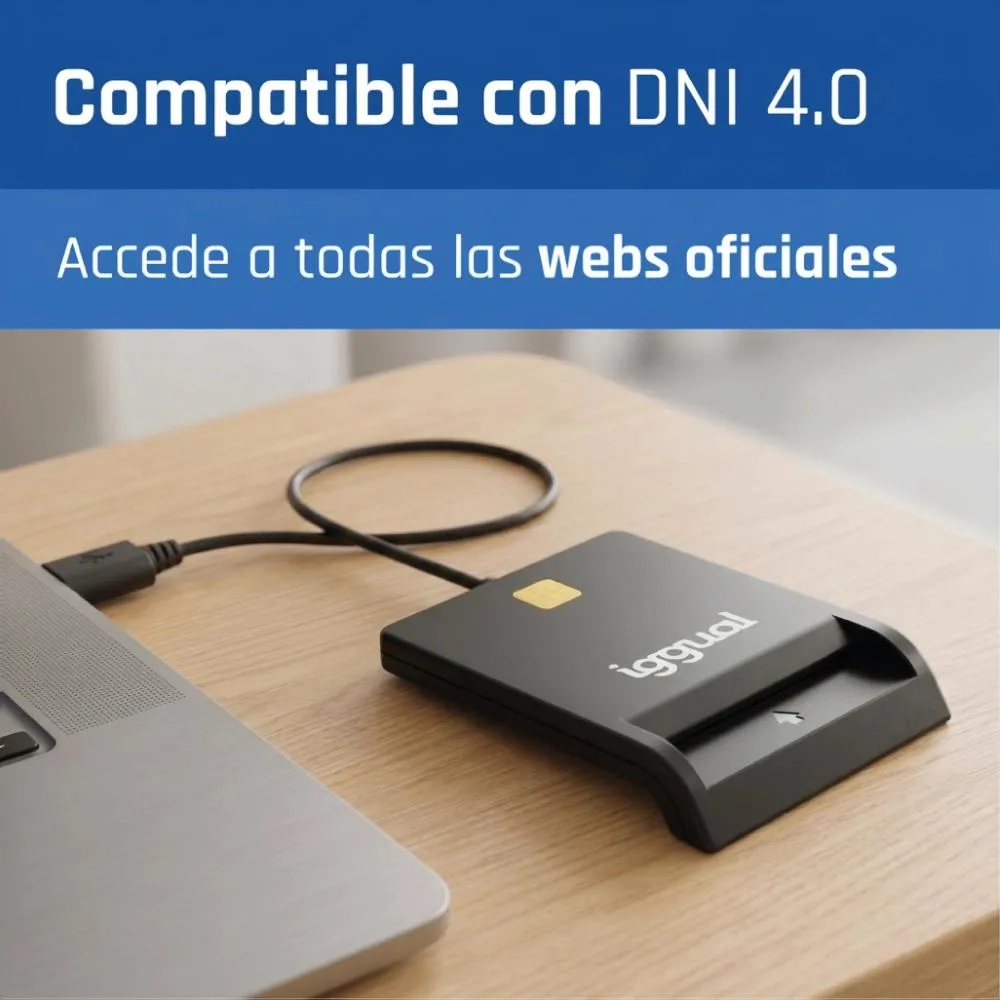 iggual Leitor DNI SIP cartões ID USB 2.0 preto - Imagem de Detalhe 48