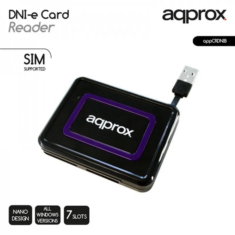 approx! APPCRDNIB Leitor de Cartões Externo DNI Negr - Imagem de Detalhe 23