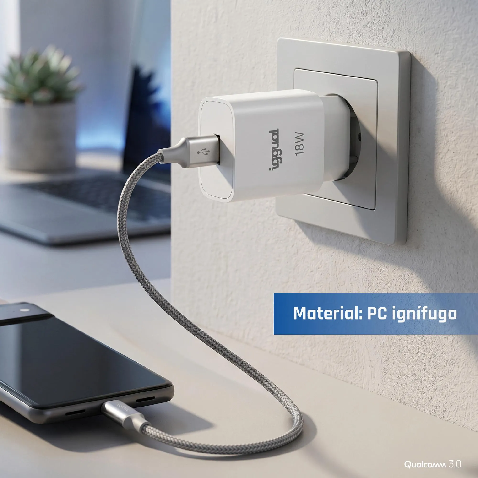 iggual Carregador 1xUSB carga rápida QC3.0 18W - Imagem de Detalhe 51