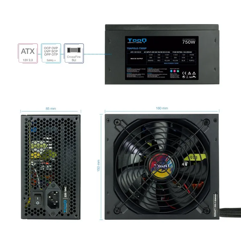 Tooq Fonte de Alimentação TQAPOLO-750SP 750W - Imagem de Detalhe 34