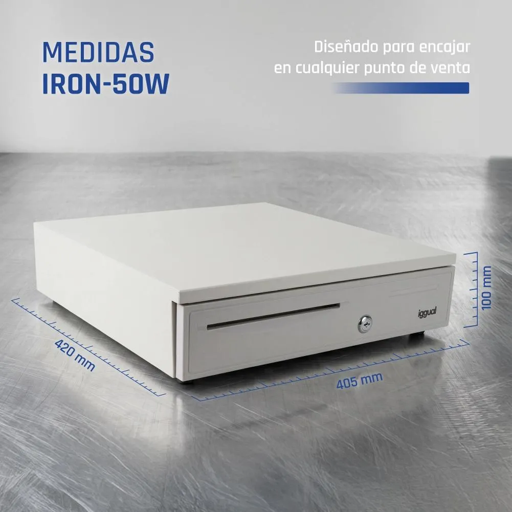 iggual Cajón Portamonedas IRON-50W 42cm 5+8 branco - Imagem de Detalhe 95