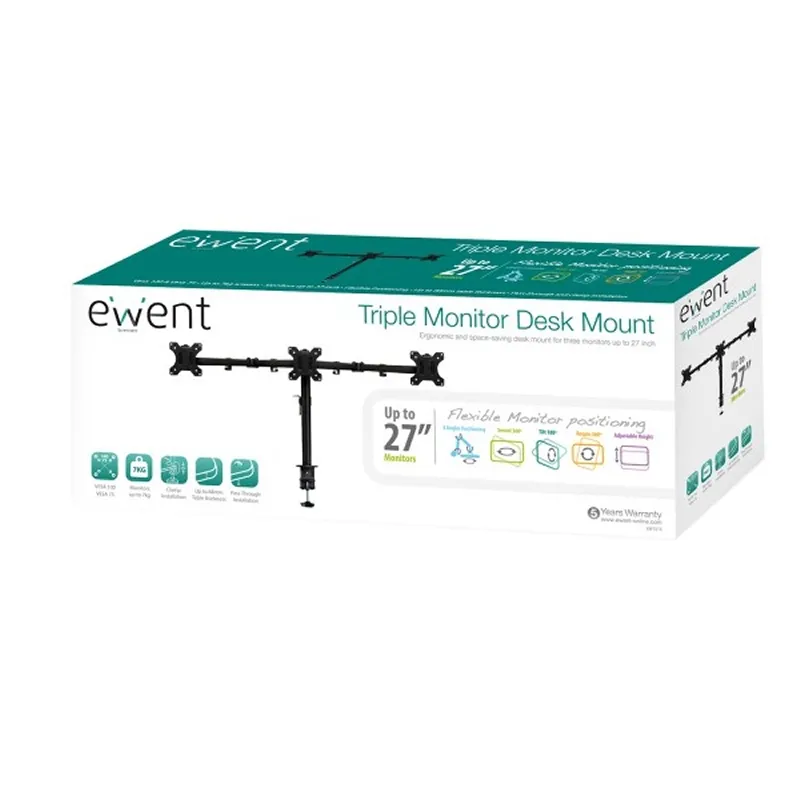 EWENT EW1513 Suporte para Mesa 3 Monitores Até 27" - Imagem de Detalhe 28