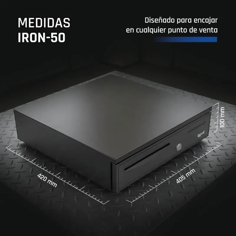 iggual Cajón Portamonedas IRON-50 42cm 5+8 preto - Imagem de Detalhe 95