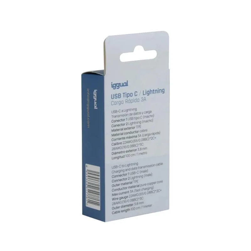 iggual cabo USB-A/Lightning 100 cm branco - Imagem de Detalhe 45