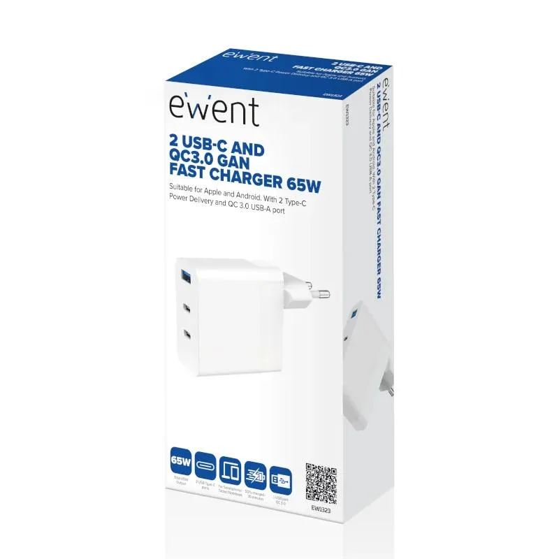 EWENT Carregador rápido 65w USB-c e USB-a - Imagem de Detalhe 36