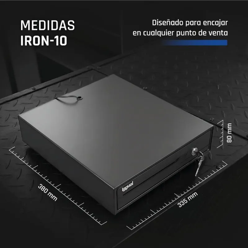 iggual Cajón Portamonedas IRON-10 38cm 4+6 preto - Imagem de Detalhe 109