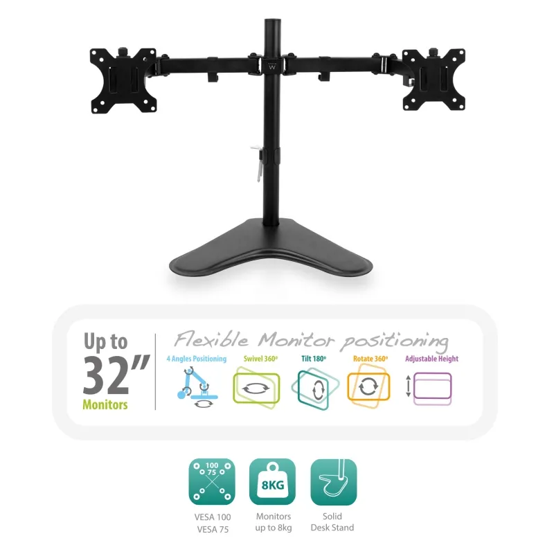 EWENT EW1536 Suporte de Secretária 2xMonitores 32" VES - Imagem de Detalhe 46