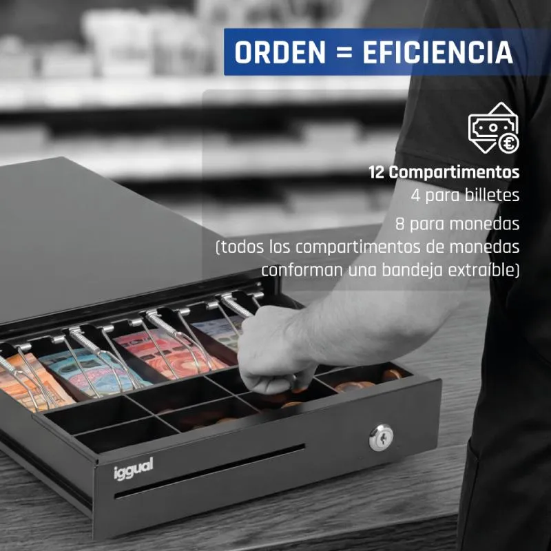 iggual Cajón Portamonedas IRON-15 37cm 4+8 preto - Imagem de Detalhe 117