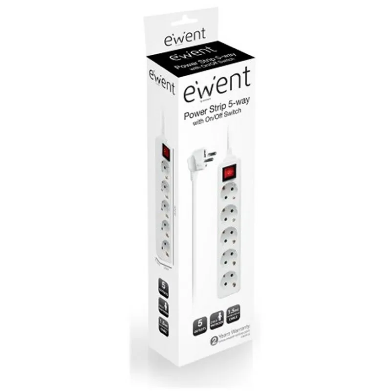 EWENT EW3916 Regleta 5 Tomadas / 1 interruptor 1.5m - Imagem de Detalhe 49