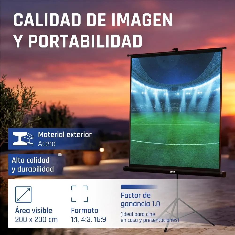 iggual Ecrã 112" 200x200 cm com tripé+bolsa - Imagem de Detalhe 120