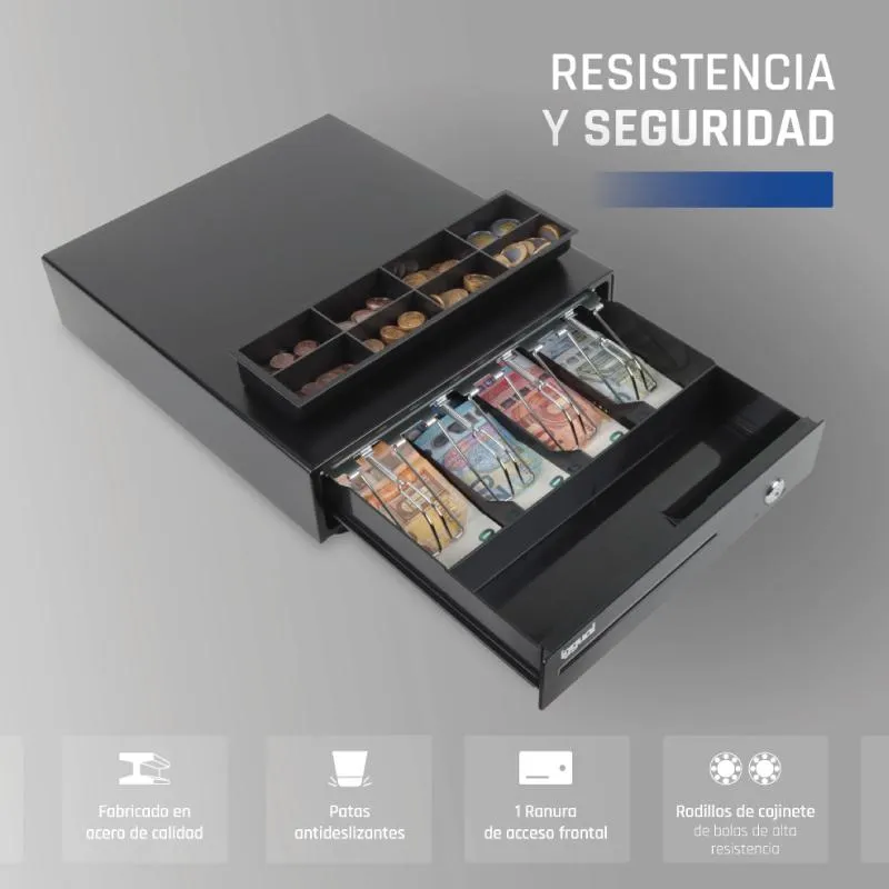 iggual Cajón Portamonedas IRON-15 37cm 4+8 preto - Imagem de Detalhe 128