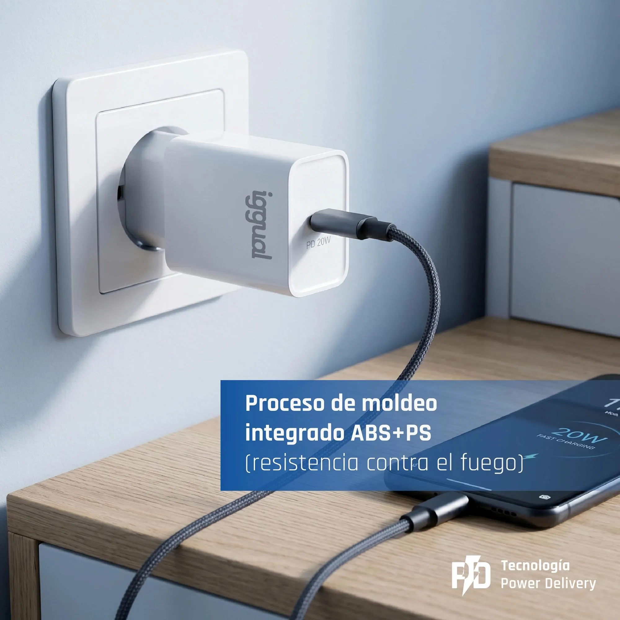 iggual Carregador rápido de parede USB PD tipo C 20W - Imagem de Detalhe 71