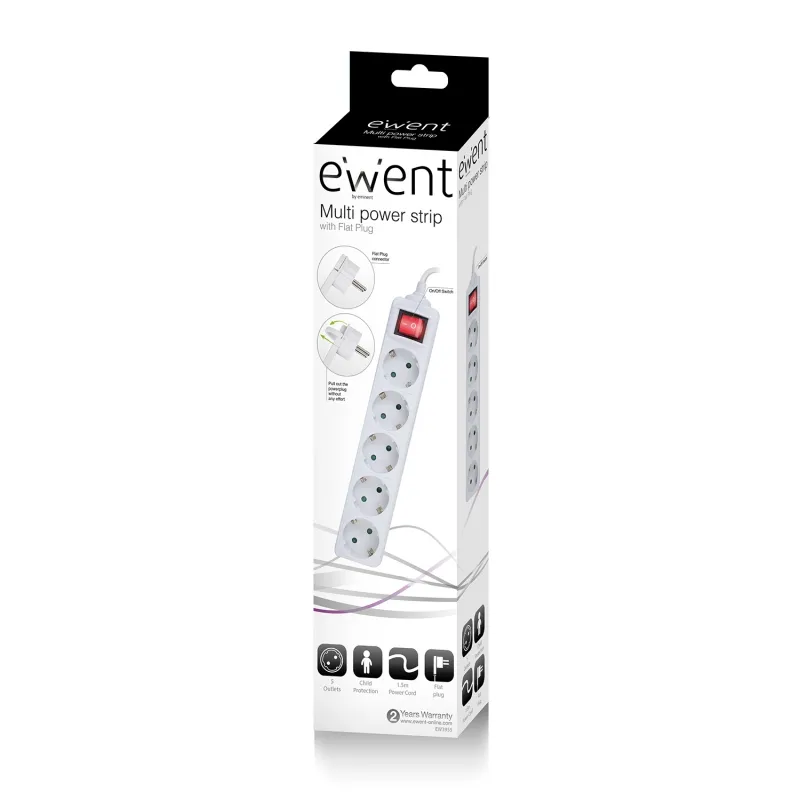 EWENT EW3955 Regleta 5 Tomadas / 1 interruptor 1.5m - Imagem de Detalhe 57