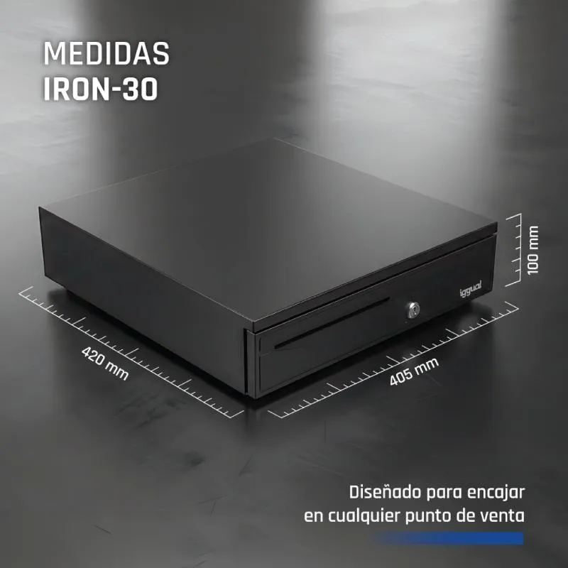 iggual Cajón Portamonedas IRON-30 42cm 5+5 preto - Imagem de Detalhe 131