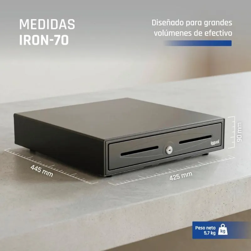 iggual Cajón Portamonedas IRON-70 44,5cm 5+8 preto - Imagem de Detalhe 138