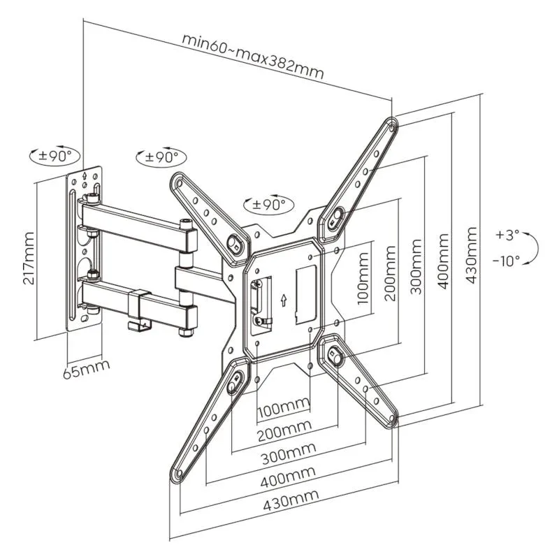 EWENT EW1525 Suporte de parede para TV ext 3 pivot 23-55" - Imagem de Detalhe 39