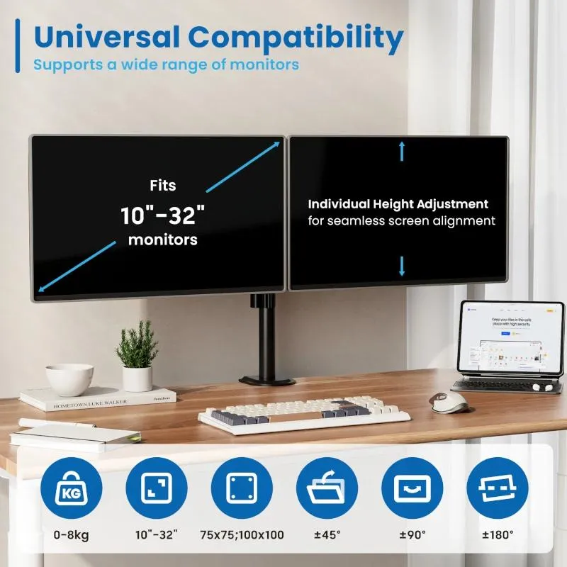 EWENT EW1512 Suporte de mesa para 2 monitores 13-32" - Imagem de Detalhe 61