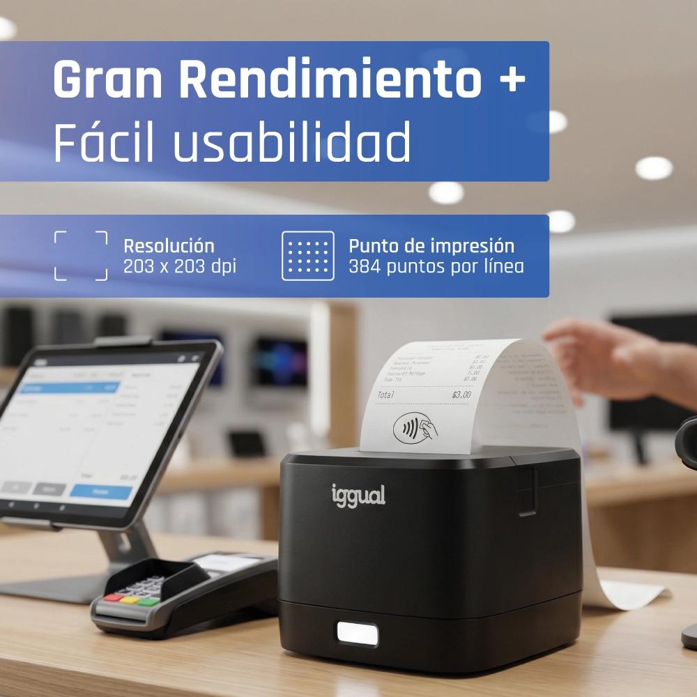iggual Impressora térmica TP EASY 58 USB+RJ11 preta - Imagem de Detalhe 19