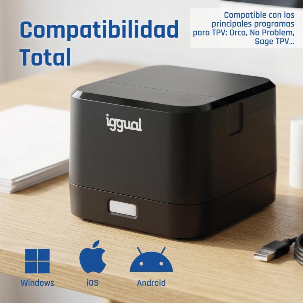 iggual Impressora térmica TP EASY 58 USB+RJ11 preta - Imagem de Detalhe 23