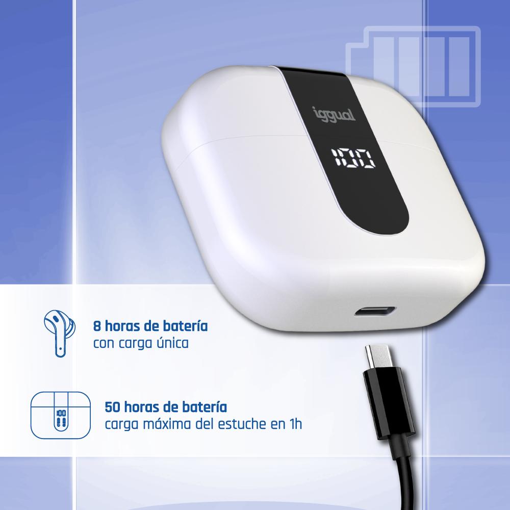 iggual Auriculares sem fios TWS Bluetooth branco - Imagem de Detalhe 14