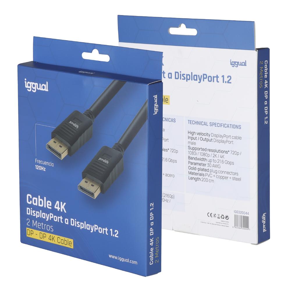 iggual Cabo DisplayPort (M) 1.2 4K@60hz 2 metros - Imagem de Detalhe 2