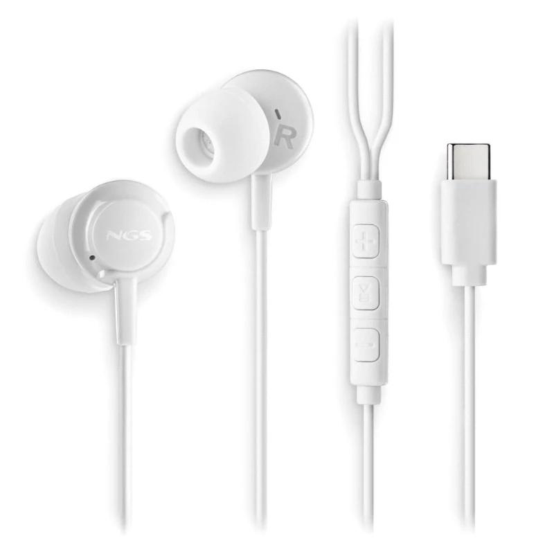NGS Auricular Blanco Estéreo USB-C con cable - Imagem de Detalhe 4