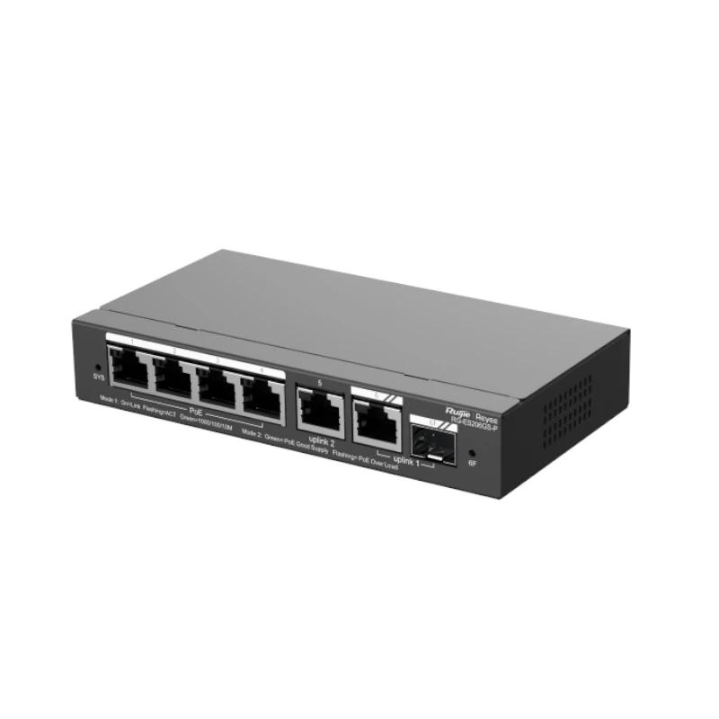 Reyee ES206GS-P Switch 4xPoE 2xGbE 1xSFP(C) 54W - Imagem de Detalhe 3