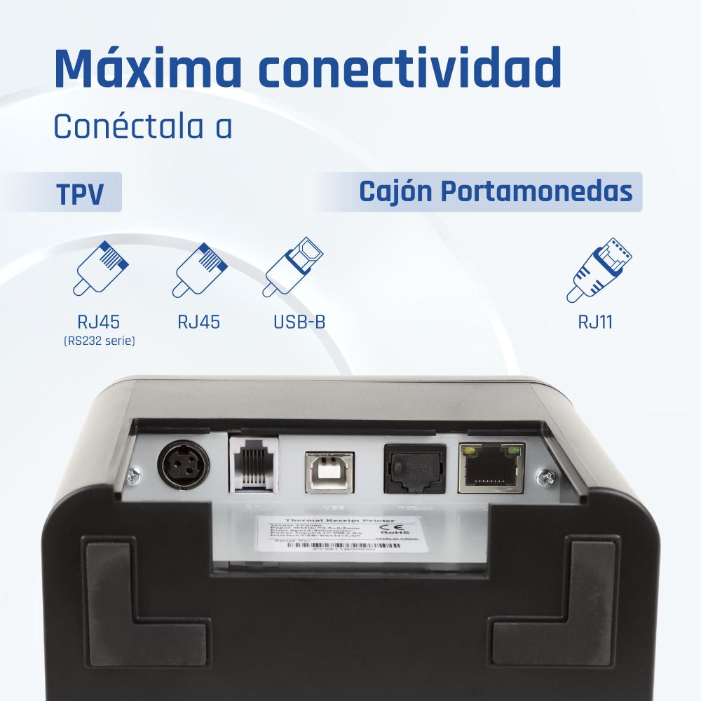iggual Impresora Térmica TP9000 USB+RJ45+RJ45RS232 - Imagem de Detalhe 2