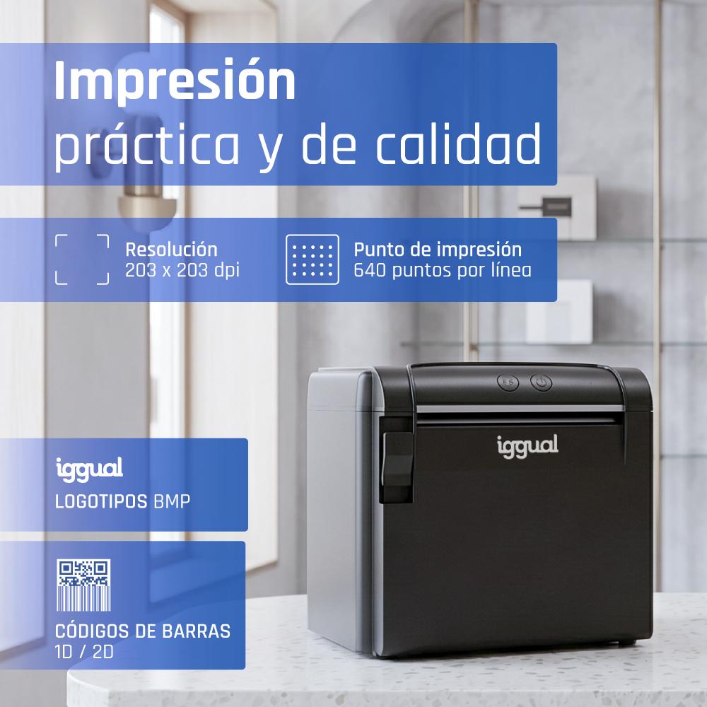 iggual Impresora Térmica TP9000 USB+RJ45+RJ45RS232 - Imagem de Detalhe 3