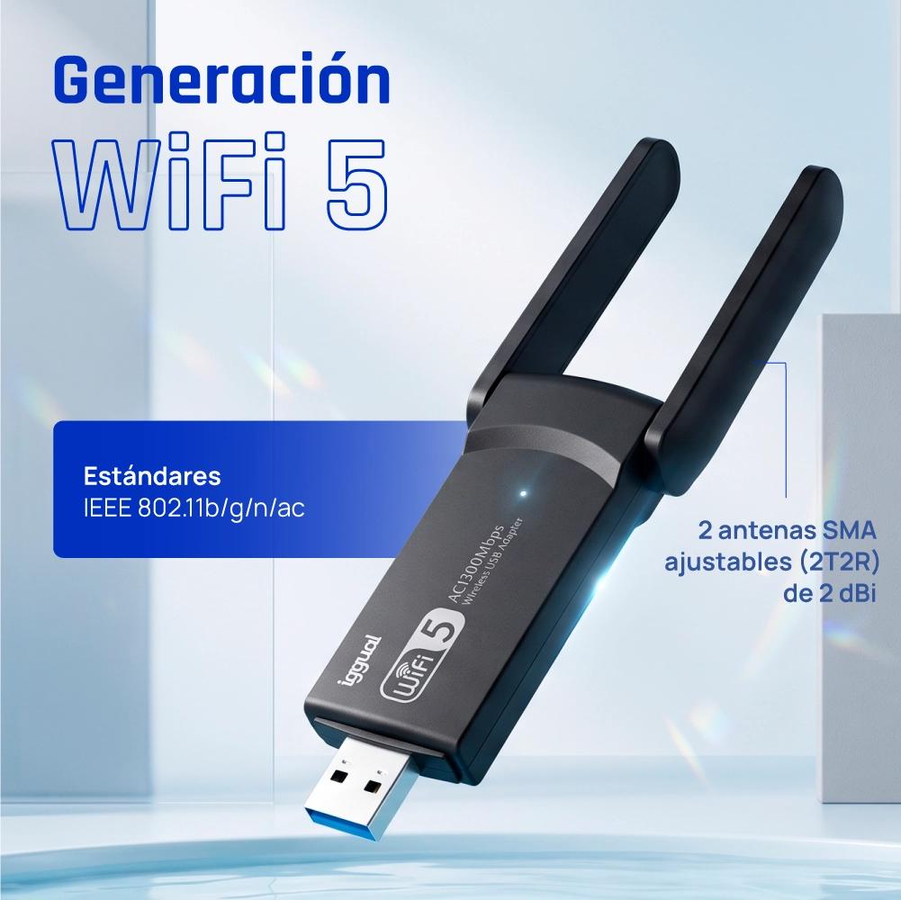 iggual Adaptador USB Wifi 1300 Mbps dual 2.4G/5G - Imagem de Detalhe 2