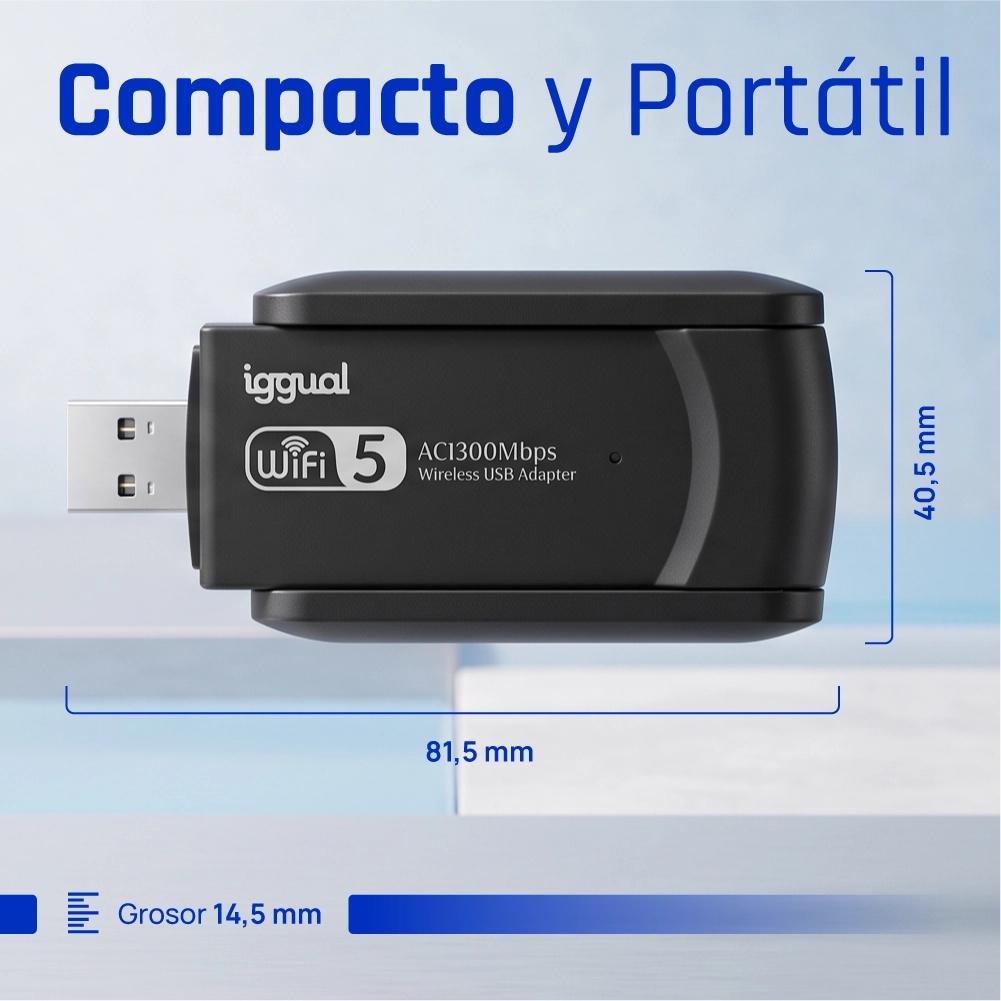 iggual Adaptador USB Wifi 1300 Mbps dual 2.4G/5G - Imagem de Detalhe 5