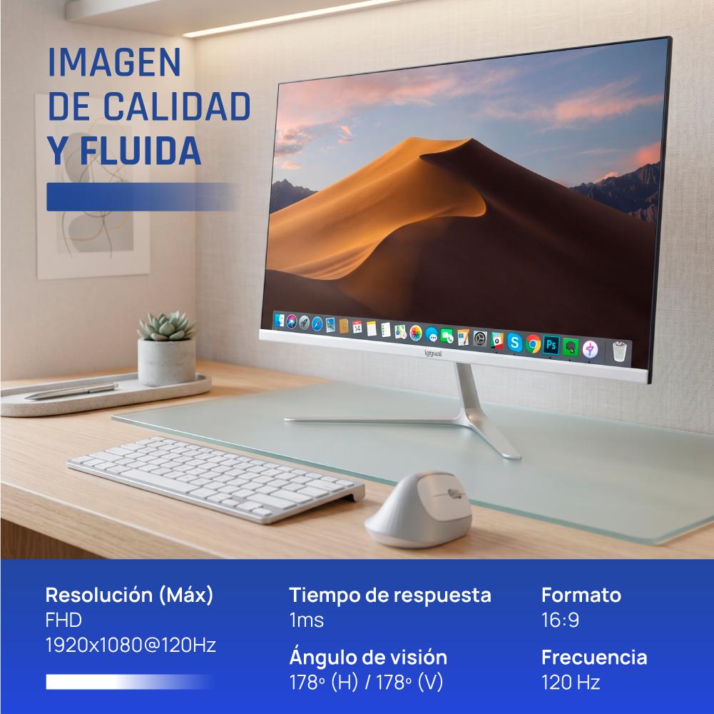 iggual Monitor 24" IPS 1ms FHD 120Hz MM blanco - Imagem de Detalhe 1