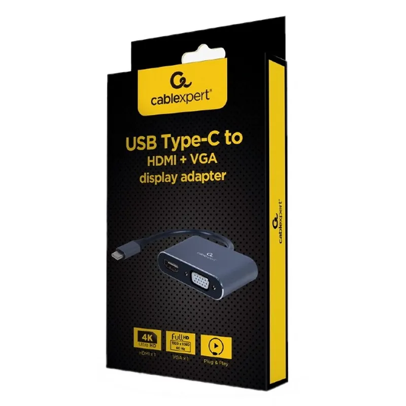 Gembird Adaptador USB Type-C a HDMI /VGA Cinza - Imagem de Detalhe 23