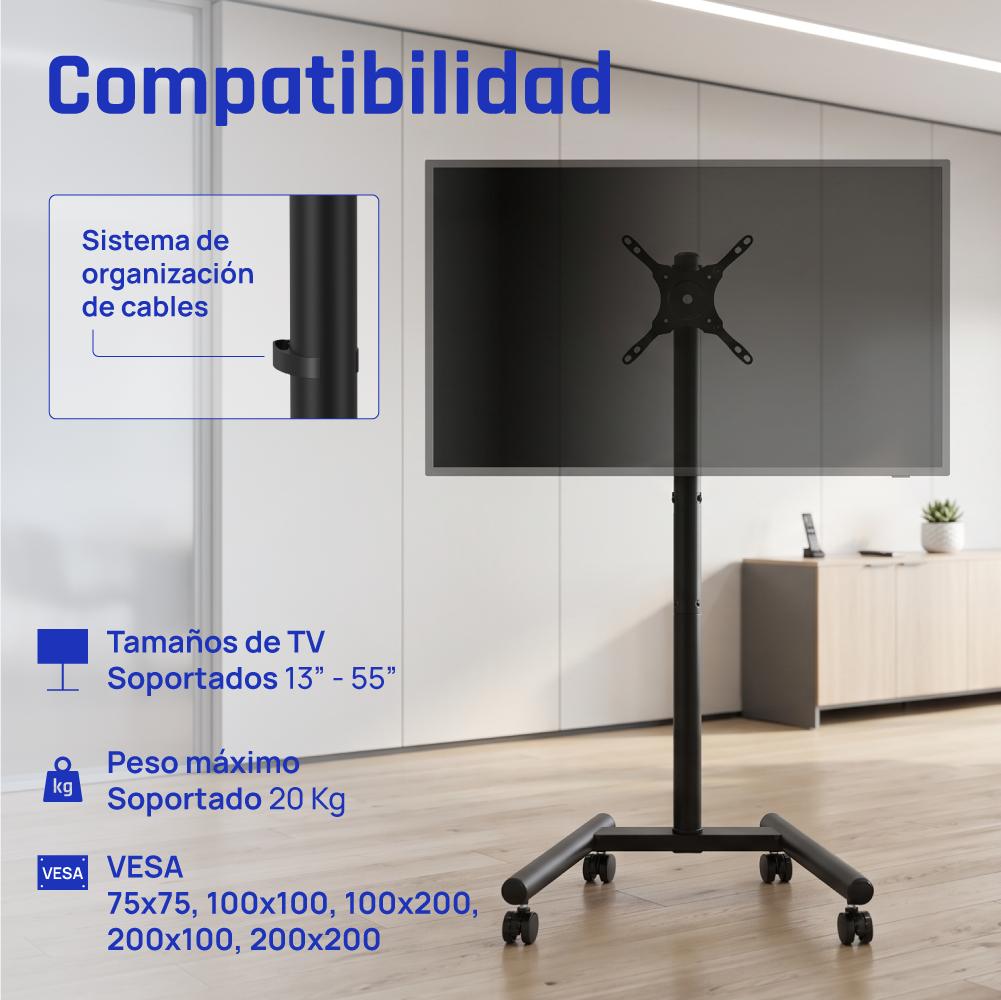 iggual SRTV55 Soporte TV suelo ruedas 13"-55" 20kg - Imagem de Detalhe 2