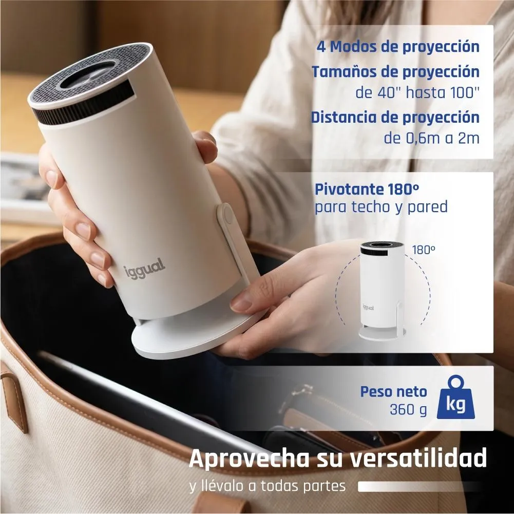 iggual IGG318973+IGG318126 Projetor 120 ANSI lumens 720p (1280x720) Branco - Imagem de Detalhe 10