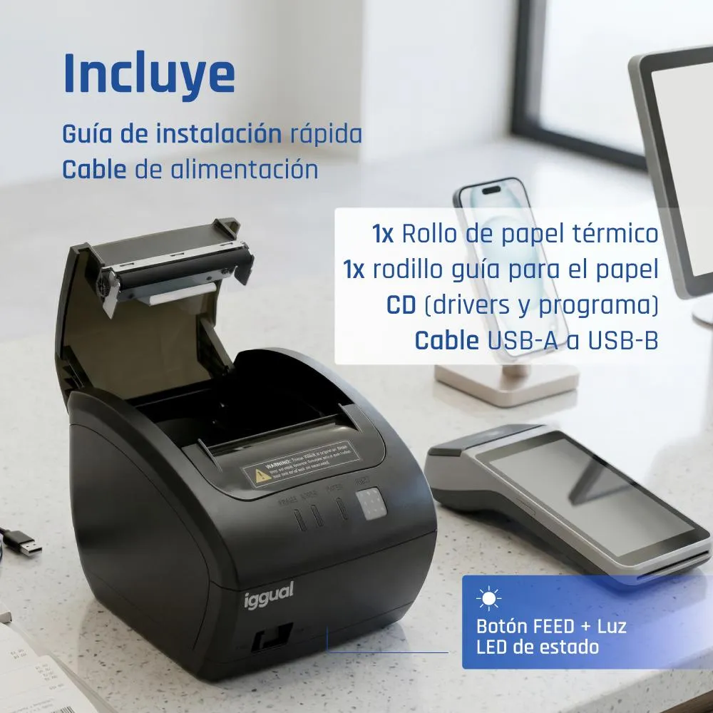 iggual TP7001-1S 203 x 203 DPI Com fios Trasferência termal Impressora POS - Imagem de Detalhe 11
