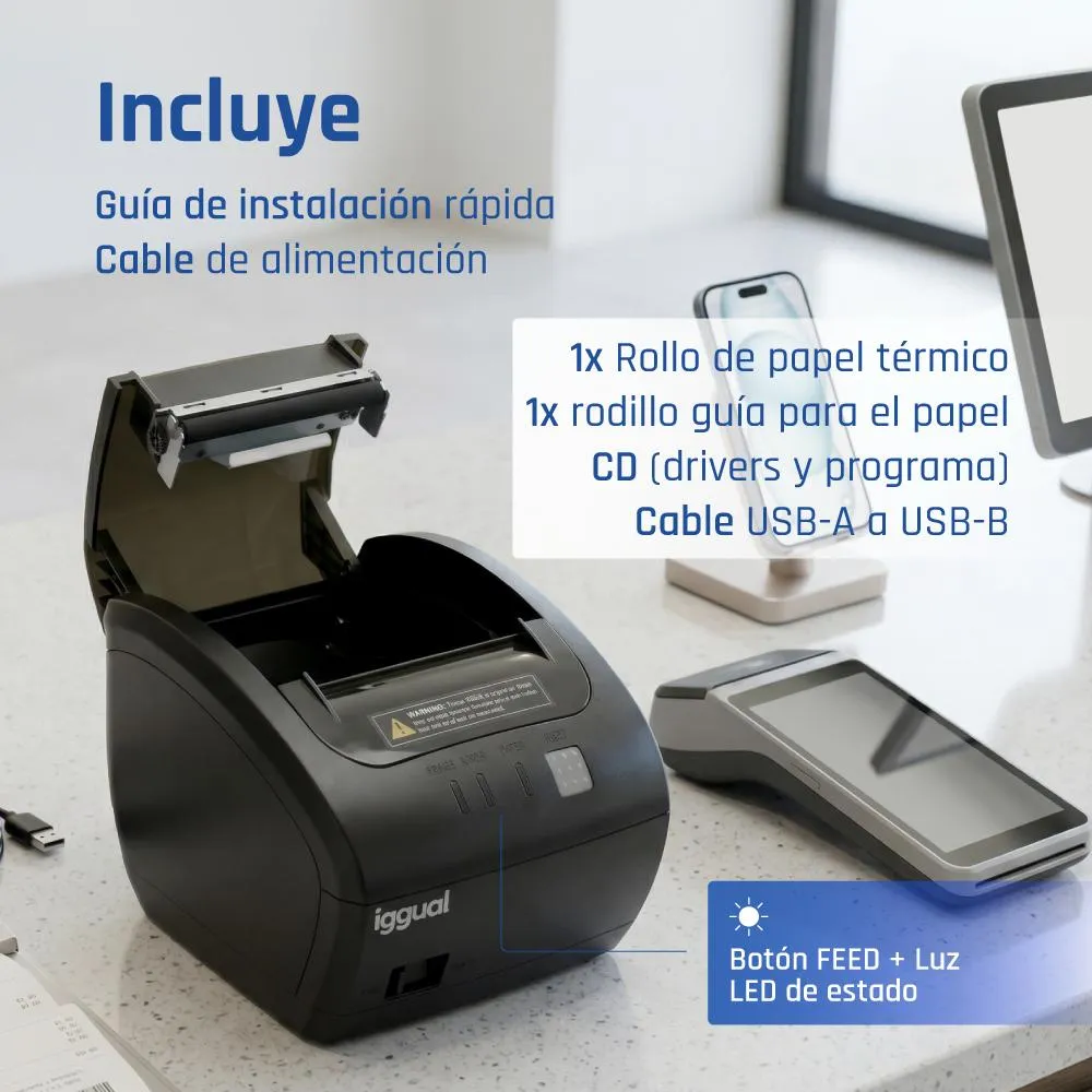 iggual TP7001 203 x 203 DPI Com fios Trasferência termal Impressora POS - Imagem de Detalhe 56