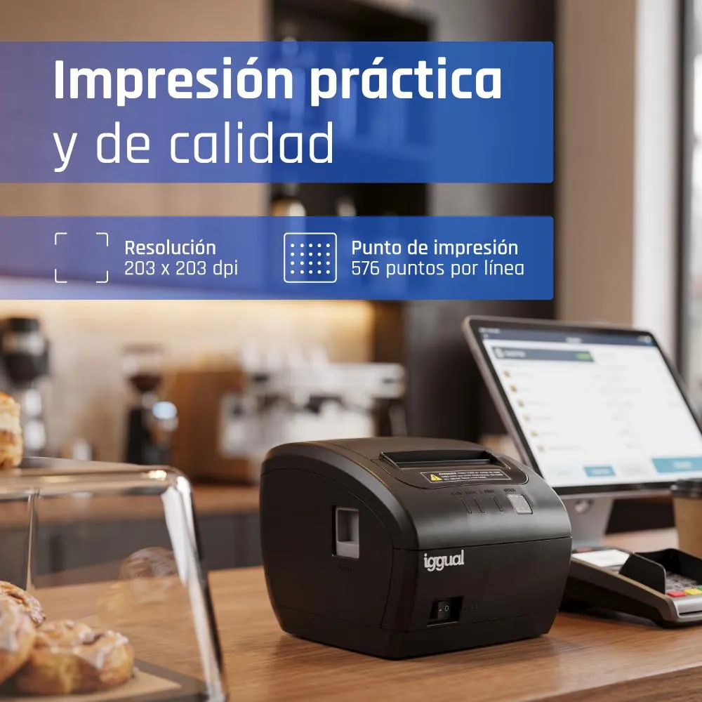 iggual TP7001 203 x 203 DPI Com fios Trasferência termal Impressora POS - Imagem de Detalhe 82